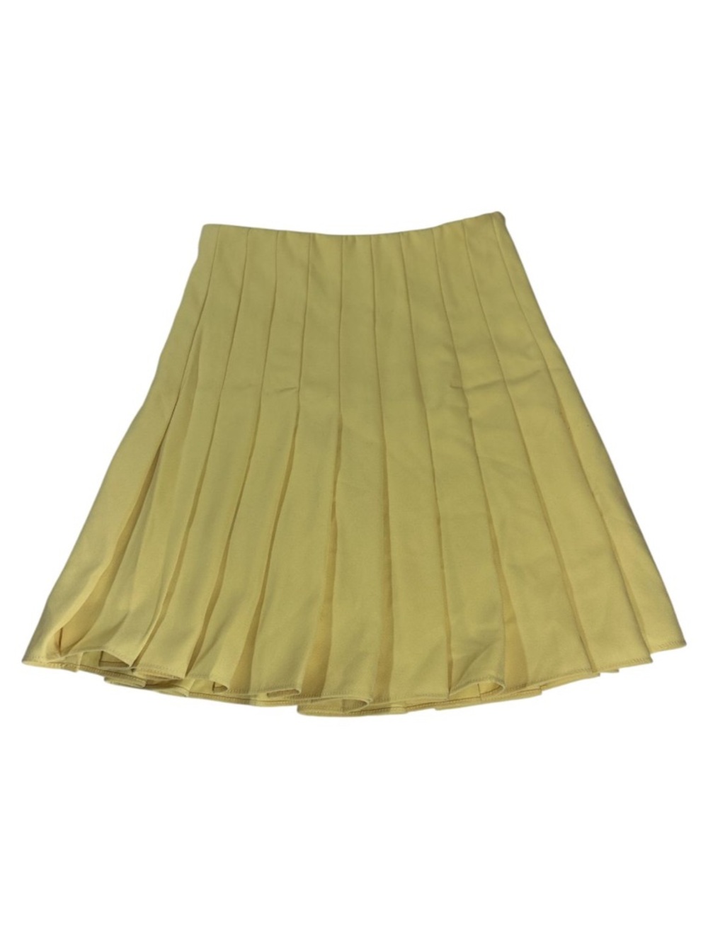 Zara Woman Lemon Yellow Pleated Mini Skirt XS High Waisted Vibrant Aesthetic - Picture 1 of 8